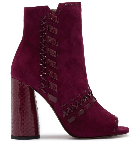Donald J. Pliner Shoes - Donald Pliner Bridget Suede and water snake Bootie Donald J. Pliner Shoes - Donald Pliner Bridget Suede and water snake Bootie